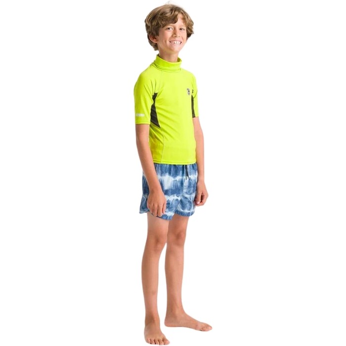 2024 C-Skins Junior NuWave X Short Sleeve Rash Vest C-NLYSSJ - Lime / Anthracite / Multi